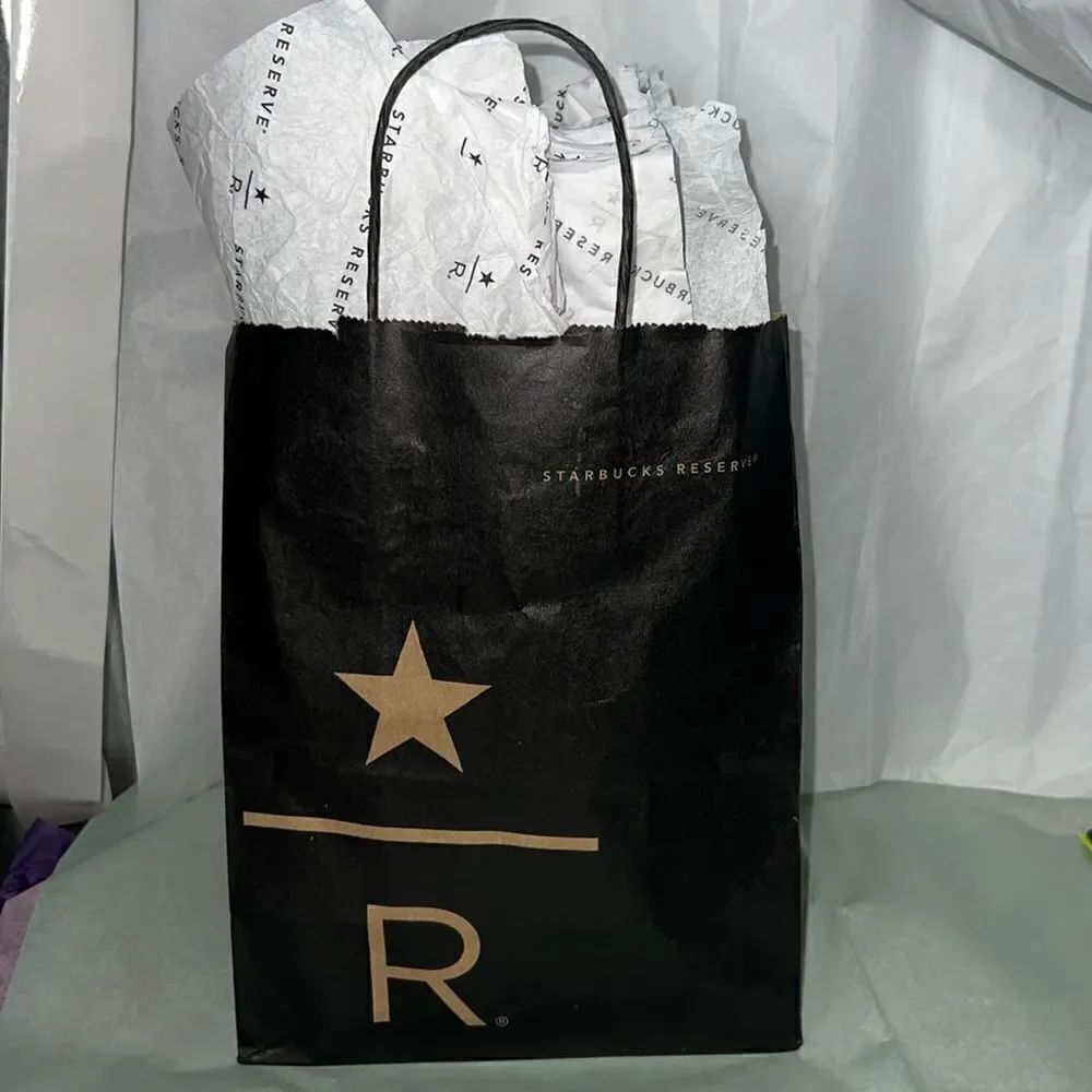 STARBUCKS RESERVE Black Paper Bag with Tissue Paper